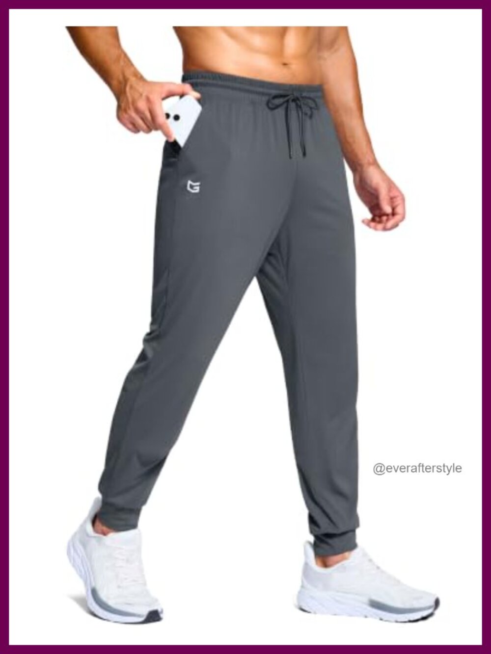 Men's Lightweight Joggers 4-Way Stretch Tapered Athletic Workout Pants